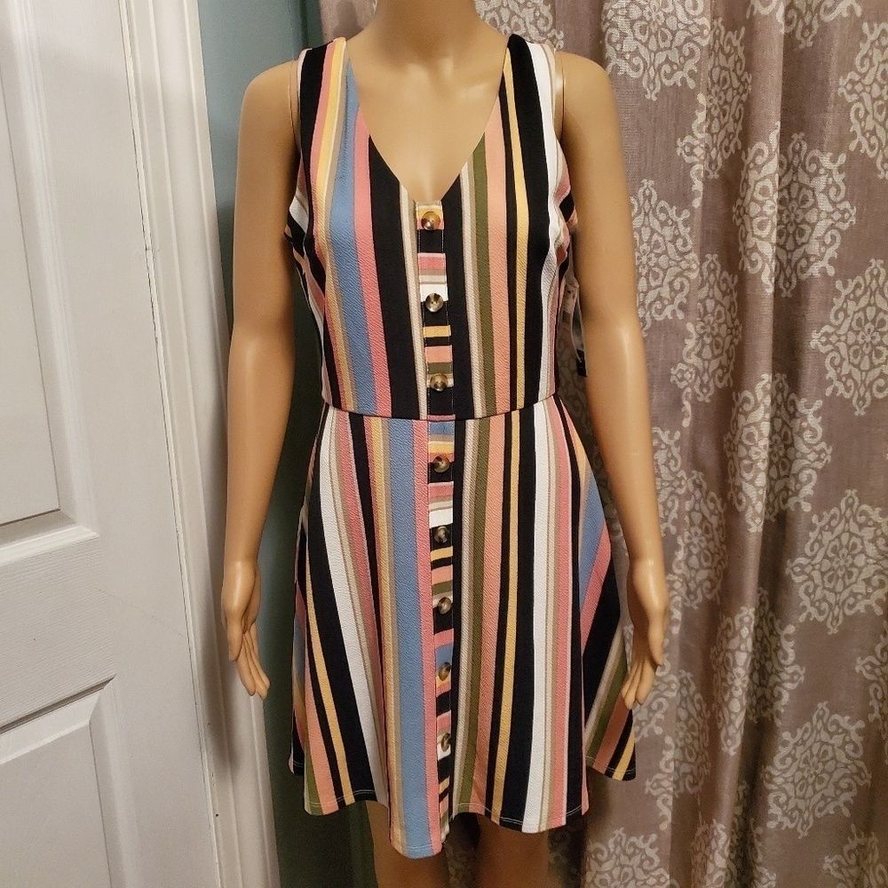 BCX Sleeveless Striped Dress NWT